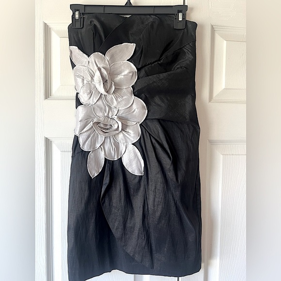 My Michelle Dresses & Skirts - Juniors black strapless dress with floral detail!